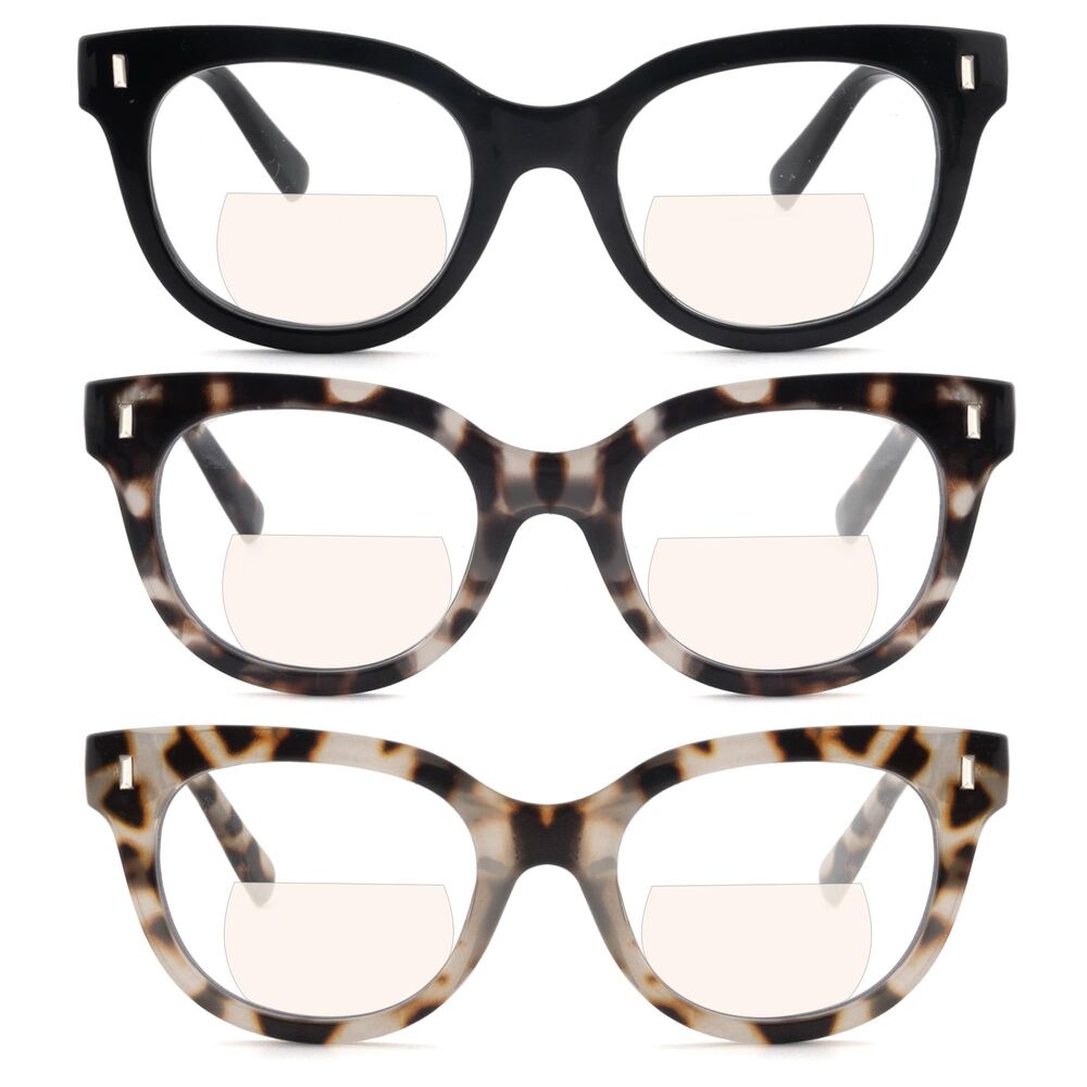 3 Pack, Bifocal Reading Glasses (+3.00)